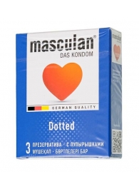 Презервативы с пупырышками Masculan Dotted - 3 шт. - Masculan - купить с доставкой в Черкесске
