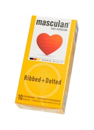Презервативы с колечками и пупырышками Masculan Ribbed+Dotted - 10 шт. - Masculan - купить с доставкой в Черкесске