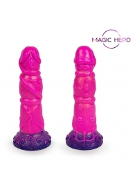 Розовый рельефный фантазийный фаллоимитатор - 20 см. - Bior toys - купить с доставкой в Черкесске