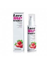 Съедобное согревающее массажное масло Love Me Tender Strawberry с ароматом клубники - 100 мл. - Love to Love - купить с доставкой в Черкесске