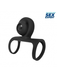 Черная вибронасадка на пенис Sex Expert - Sex Expert - в Черкесске купить с доставкой