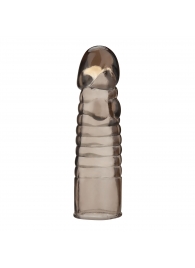 Дымчатая насадка-удлинитель Ribbed Realistic Penis Enhancing Sleeve Extension - 15,2 см. - BlueLine - в Черкесске купить с доставкой