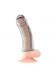 Текстурированная насадка на пенис Clear Textured Penis Enhancing Sleeve Extension - 16,5 см. - BlueLine - в Черкесске купить с доставкой