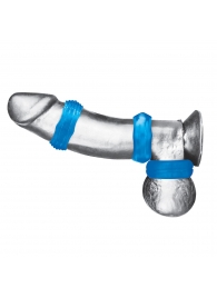 Комплект из трех голубых колец для эрекции 3-Pack Nuts   Bolts Stretch Cock Ring Set - BlueLine - в Черкесске купить с доставкой