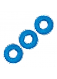 Комплект из трех голубых колец для эрекции 3-Pack Ultra-Stim Stretch Cock Rings - BlueLine - в Черкесске купить с доставкой