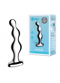 Стальной анальный фаллоимитатор для простаты Stainless Steel Anal Beads - 13 см. - b-Vibe - в Черкесске купить с доставкой