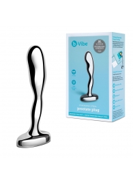 Стальной стимулятор простаты Stainless Steel Prostate Plug - 11,5 см. - b-Vibe - в Черкесске купить с доставкой