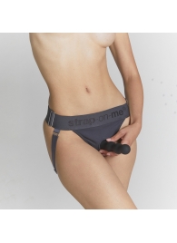 Серые трусики для фиксации насадок Strap-on-me Harness Lingerie Unique - Strap-on-me - купить с доставкой в Черкесске