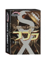 Суженные к основанию презервативы Sagami Xtreme COBRA - 3 шт. - Sagami - купить с доставкой в Черкесске