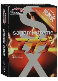 Презервативы Sagami Xtreme ENERGY с ароматом энергетика - 3 шт. - Sagami - купить с доставкой в Черкесске
