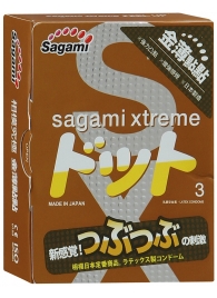 Презервативы Sagami Xtreme FEEL UP с точечной текстурой и линиями прилегания - 3 шт. - Sagami - купить с доставкой в Черкесске