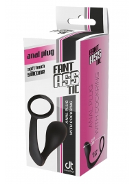 Черное эрекционное кольцо с анальной пробкой Anal Plug With Cockring - Dream Toys - в Черкесске купить с доставкой