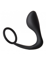Черное эрекционное кольцо с анальной пробкой Anal Plug With Cockring - Dream Toys - в Черкесске купить с доставкой