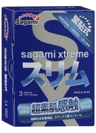 Розовые презервативы Sagami Xtreme FEEL FIT 3D - 3 шт. - Sagami - купить с доставкой в Черкесске