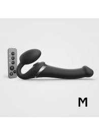 Черный безремневой страпон Multi Orgasm Size M с клиторальной стимуляцией - Strap-on-me - купить с доставкой в Черкесске