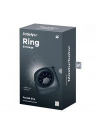 Черный мужской вибромассажер Ring Stroker - Satisfyer - в Черкесске купить с доставкой