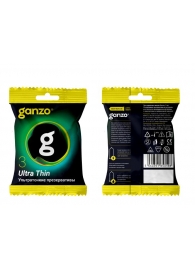 Ультратонкие презервативы Ganzo Ultra thin в мягкой упаковке - 3 шт. - Ganzo - купить с доставкой в Черкесске