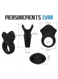 Черная эрекционная утяжка для пениса и мошонки Rooster Ivar - Velv or - в Черкесске купить с доставкой