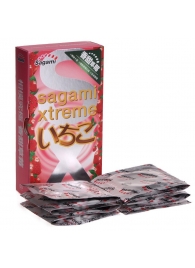 Презервативы Sagami Xtreme Strawberry c ароматом клубники - 10 шт. - Sagami - купить с доставкой в Черкесске