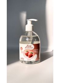 Лубрикант на водной снове Love Protection Strawberry с ароматом клубники - 300 мл. - Lola Games - купить с доставкой в Черкесске
