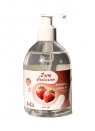 Лубрикант на водной снове Love Protection Strawberry с ароматом клубники - 300 мл. - Lola Games - купить с доставкой в Черкесске