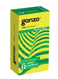 Ультратонкие презервативы Ganzo Ultra thin - 12 шт. - Ganzo - купить с доставкой в Черкесске