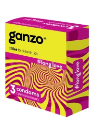 Презервативы с анестетиком для продления удовольствия Ganzo Long Love - 3 шт. - Ganzo - купить с доставкой в Черкесске
