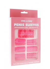 Набор из 7 розовых насадок на пенис ONE-A-DAY PENIS SLEEVES PINK - Seven Creations - в Черкесске купить с доставкой