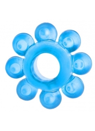 Голубая гелевая насадка-цветок - Toyfa Basic - в Черкесске купить с доставкой