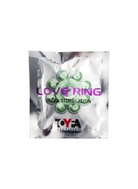 Зеленое эрекционное кольцо-цветок - Toyfa Basic - в Черкесске купить с доставкой