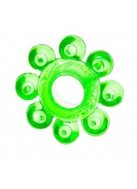 Зеленое эрекционное кольцо-цветок - Toyfa Basic - в Черкесске купить с доставкой