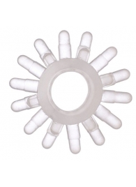 Прозрачное гелевое эрекционное кольцо с шипиками - Toyfa Basic - в Черкесске купить с доставкой