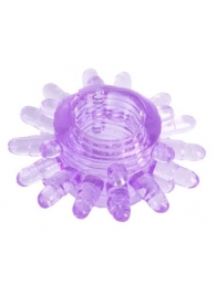 Фиолетовое гелевое эрекционное кольцо с шипиками - Toyfa Basic - в Черкесске купить с доставкой