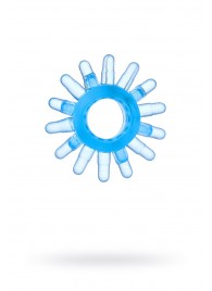 Голубая гелевая насадка с шипиками - Toyfa Basic - в Черкесске купить с доставкой