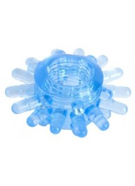 Голубая гелевая насадка с шипиками - Toyfa Basic - в Черкесске купить с доставкой