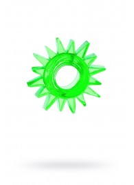 Зеленое эрекционное кольцо-солнце - Toyfa Basic - в Черкесске купить с доставкой