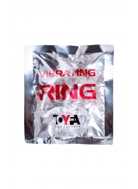 Прозрачное эрекционное кольцо с вибратором  и подхватом - Toyfa Basic - в Черкесске купить с доставкой