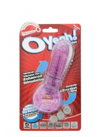 Фиолетовое эрекционное кольцо с вибрацией и пальчиком OYEAH PURPLE - Screaming O - в Черкесске купить с доставкой