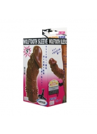 Коричневая насадка на пенис Wolftooth Sleeve - 13 см. - Baile - в Черкесске купить с доставкой