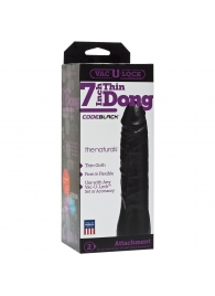 Насадка-фаллоимитатор для страпон-систем Vac-U-Lock CodeBlack 7 Inch Thin Dong - 18,3 см. - Doc Johnson - купить с доставкой в Черкесске