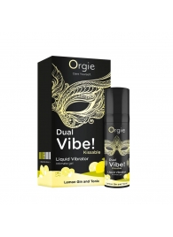 Съедобный жидкий вибратор Dual Vibe! со вкусом лимонного джина с тоником - 15 мл. - ORGIE - купить с доставкой в Черкесске