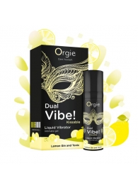 Съедобный жидкий вибратор Dual Vibe! со вкусом лимонного джина с тоником - 15 мл. - ORGIE - купить с доставкой в Черкесске