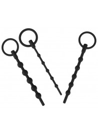 Набор из 3 черных силиконовых уретральных стимуляторов Training Set - Orion - купить с доставкой в Черкесске