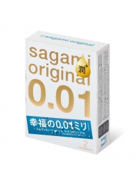 Увлажнённые презервативы Sagami Original 0.01 Extra Lub - 2 шт. - Sagami - купить с доставкой в Черкесске