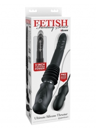 Черный автоматический вибромассажер с вибропулей Ultimate Silicone Thruster - Pipedream - купить с доставкой в Черкесске