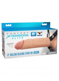 Полый страпон на ремнях 8’’ Hollow Silicone Strap-on - Pipedream - купить с доставкой в Черкесске