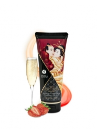 Массажный крем для тела с ароматом клубники и шампанского Sparkling Strawberry Wine - 200 мл. - Shunga - купить с доставкой в Черкесске