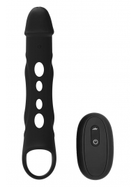 Черная насадка-удлинитель Vibrating Extender With Remote с вибрацией - Dream Toys - в Черкесске купить с доставкой