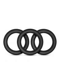 Набор из 3 черных эрекционных колец Black Small Penis Rings - Blush Novelties - в Черкесске купить с доставкой
