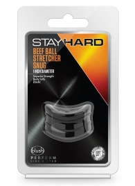Черное эрекционное кольцо на мошонку Beef Ball Stretcher Snug - Blush Novelties - в Черкесске купить с доставкой